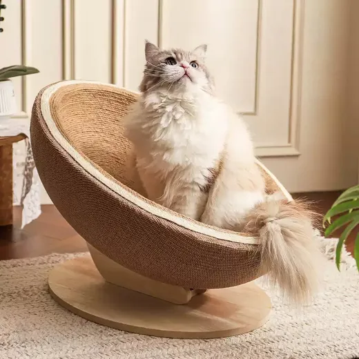 Eggshell Sisal Cat Scratcher Bed